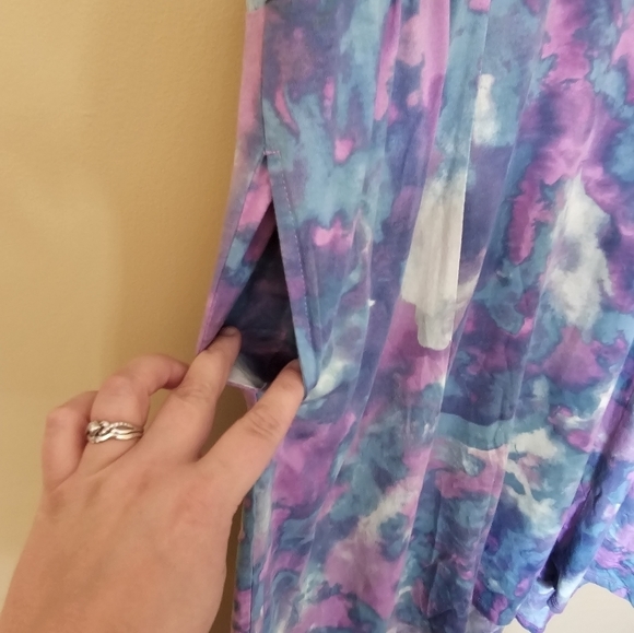 LOGO by Lori Goldstein Tie dye High low midi dress Size Large Petite - Picture 7 of 12